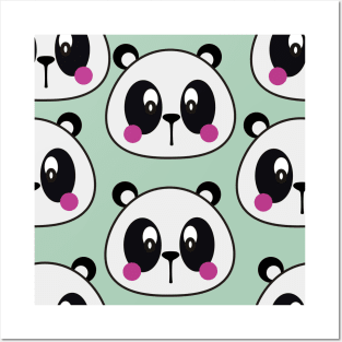 Cute Panda Vector Art Kids Pattern Seamless Posters and Art